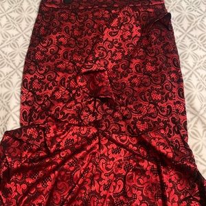 Lacy red & black flamenco/mermaid skirt